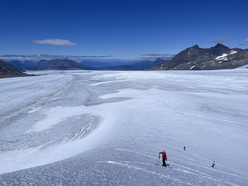 picture of snow giving way to blue ice